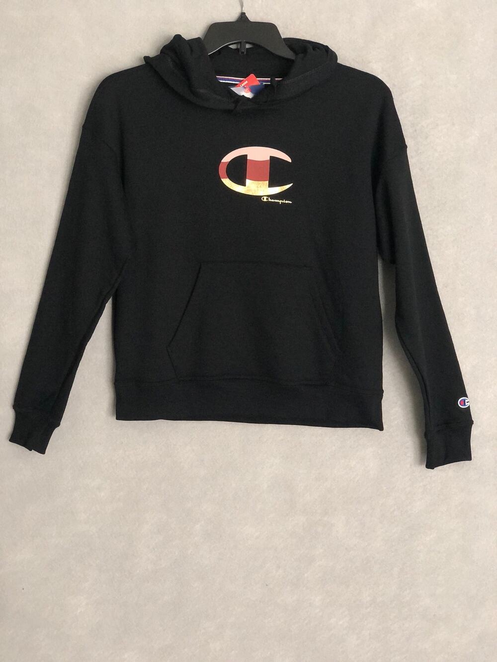 Champion Pull-On Hoodie Fleece Black Women's Size Small NEW